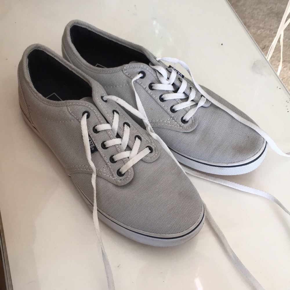 Blue and White striped vans
